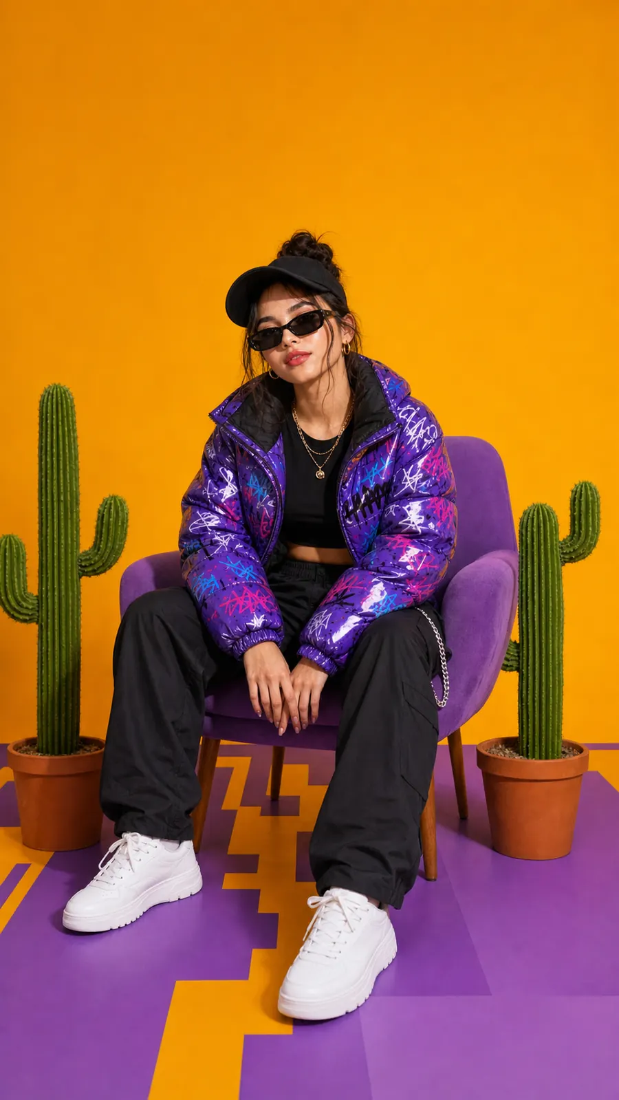 Fashion portrait created for a vibrant AI visual workflow